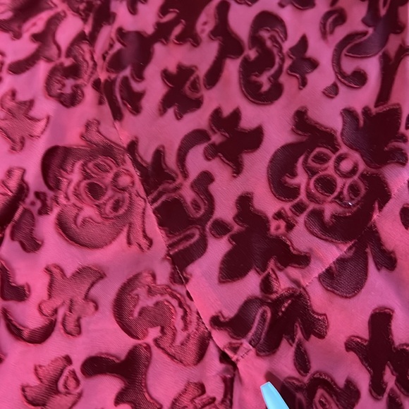 💃🏻💃🏻RED on RED Sexy BurnoutVelvet&Silk biasMaxiDress.SeperateRedSilkSlip.S:6 - Picture 8 of 14